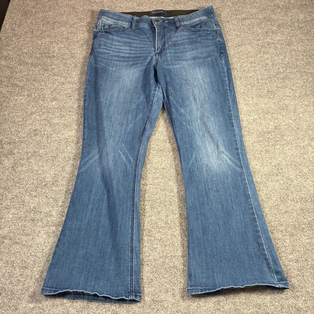 Democracy Ab Solution Flare Jeans Womens 14P Blue Petite Mid Rise Stretch